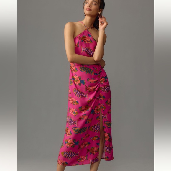Farm Rio X Anthropologie Halter Slim Midi Dress